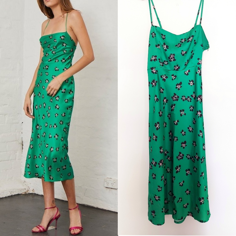 Satin floral dress